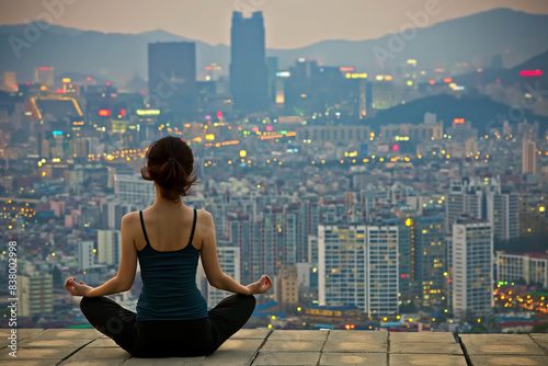 South Korean rooftop yoga a...