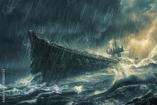 the great deluge noahs ark endures epic rainfall dramatic biblical flood scene illustration photo