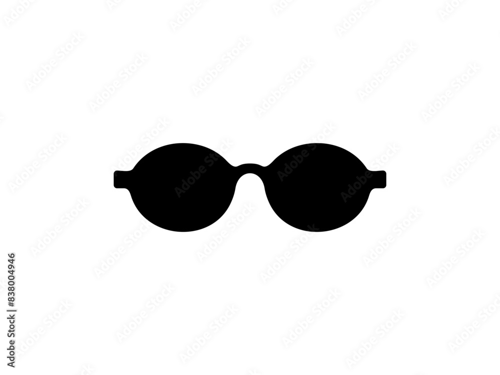 Sun Eye Glasses Silhouette, Pictogram, Front View, Flat Style, can use for Logo Gram, Apps, Art Illustration, Template for Avatar Profile Image, Website, or Graphic Design Element. Vector Illustration