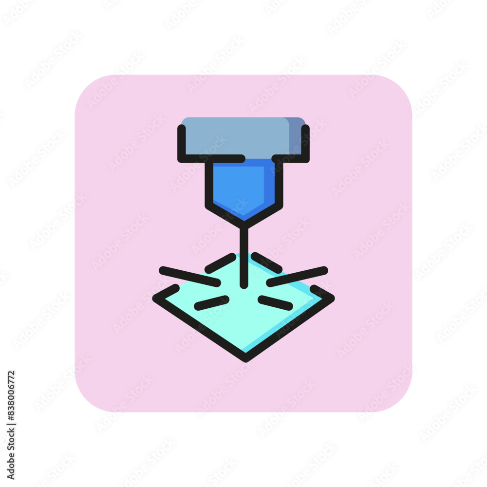 Laser cutting line icon. Cutter, machine, plasma, metal. Industry concept. Can be used for topics like equipment, engineering, manufacturing.