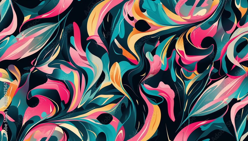 Vibrant Abstract Pattern Design for Fabric and Wallpaper Vibrant Abstract Pattern Design for Fabric and Wallpaper