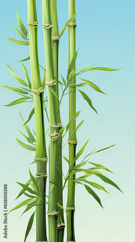 Slender upright bamboo pole Slender upright bamboo pole
