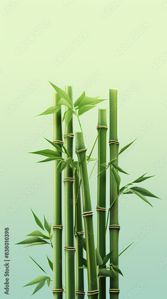Naklejka premium Slender upright bamboo pole