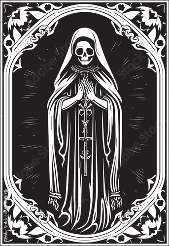 Santa Muerte Candle Graphic Symbol Santa Muerte Death Goddess Logo