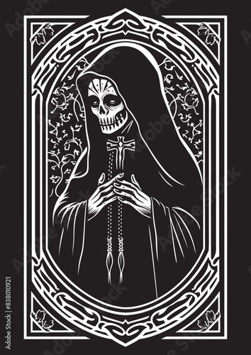 Santa Muerte Mystical Icon Santa Muerte Gold Design
