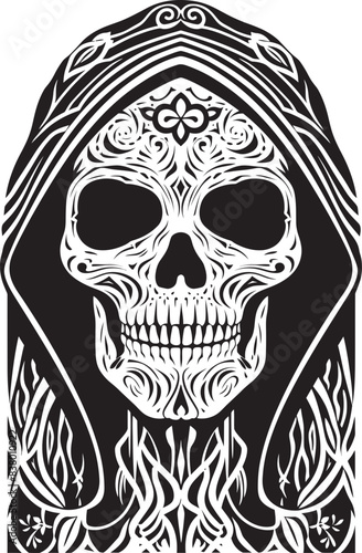 Santa Muerte Death Goddess Logo Santa Muerte Cartoon Icon