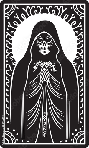 Santa Muerte Traditional Graphic Santa Muerte Sacred Symbol Icon