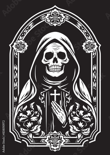 Santa Muerte Dark Graphic Santa Muerte Artistic Icon