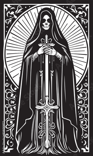 Santa Muerte Artistic Icon Santa Muerte Vintage Design