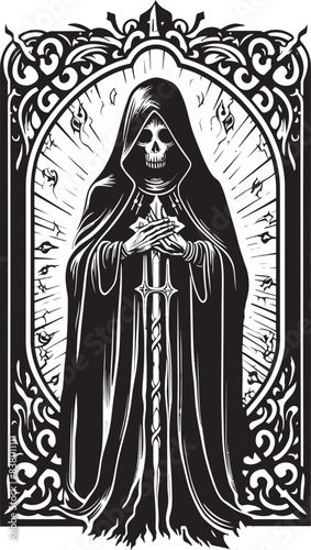 Santa Muerte Face Icon Santa Muerte Grunge Design