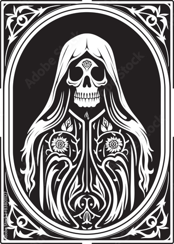 Santa Muerte Angel of Death Logo Santa Muerte Tattoo Graphic Art