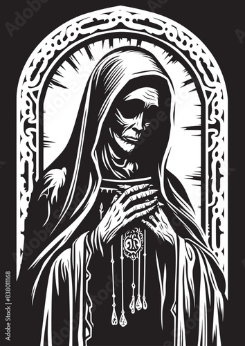 Santa Muerte Female Icon Santa Muerte Day of the Dead Design