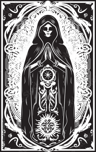 Santa Muerte Angel Icon Santa Muerte Floral Design
