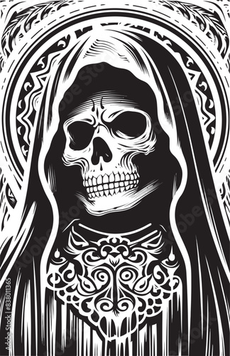 Santa Muerte Scythe Graphic Santa Muerte Religious Icon