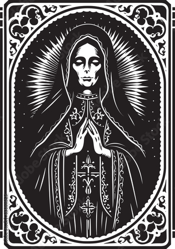 Santa Muerte Cross Design Symbol Santa Muerte Symbolic Vector Art