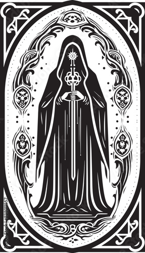 Santa Muerte Wings Logo Santa Muerte Mystical Icon