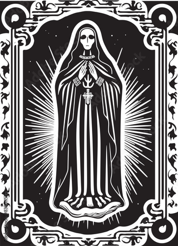 Santa Muerte Dark Graphic Logo Santa Muerte Artistic Icon Design