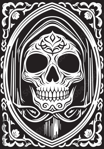 Santa Muerte Owl Icon Vector Santa Muerte Gothic Design Art