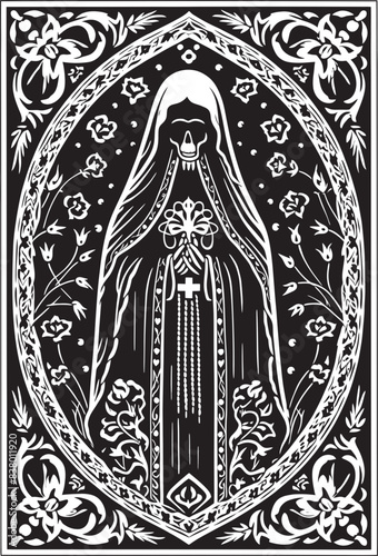 Santa Muerte Snake Graphic Emblem Santa Muerte Mystery Icon Design