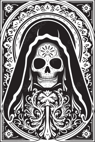 Santa Muerte Crystal Graphic Design Santa Muerte Dagger Icon Vector
