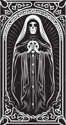 Santa Muerte Eye Graphic Design Santa Muerte Angel Icon Vector
