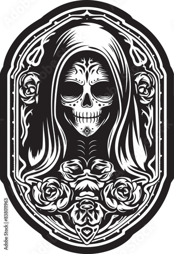 Santa Muerte Scythe Graphic Logo Santa Muerte Religious Icon Design