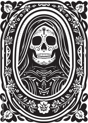 Santa Muerte Digital Art Design Santa Muerte Voodoo Vector Art