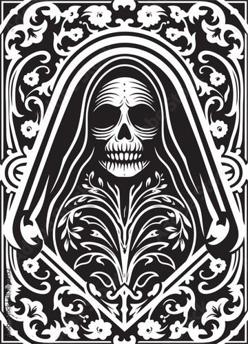 Santa Muerte Symbolic Vector Art Santa Muerte Dagger Graphic Design
