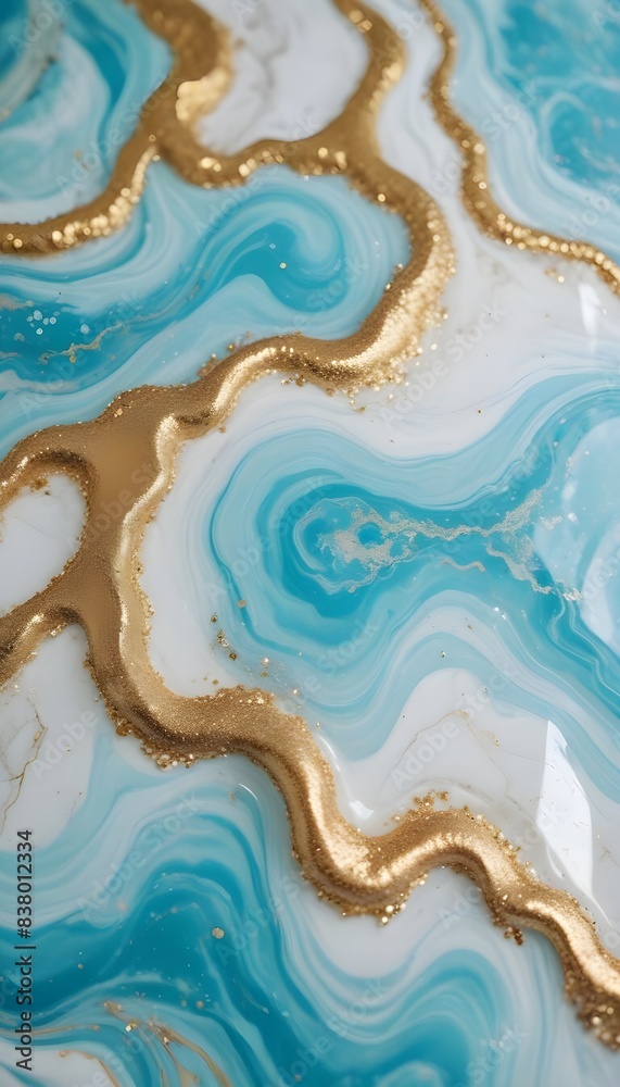 Blue marble with gold background Blue marble with gold background