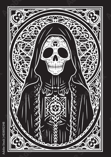 Santa Muerte Serpent Icon Vector Santa Muerte Day of the Dead Logo