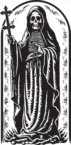 Santa Muerte Angel of Death Logo Santa Muerte Tattoo Graphic Design