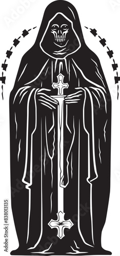 Catrina Design Vector of Santa Muerte Sacred Heart Art of Santa Muerte