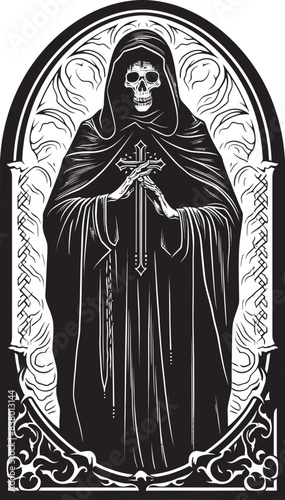 Money Graphic Design of Santa Muerte Female Icon Vector of Santa Muerte