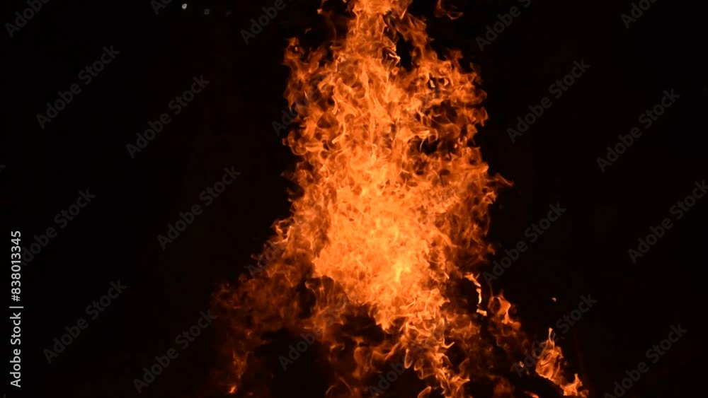 Fire flames on black background, Blaze fire flame texture background, Beautifully, the fire is burning, Fire flames with wood and cow dung bonfire Fire flames on black background, Blaze fire flame texture background, Beautifully, the fire is burning, Fire flames with wood and cow dung bonfire