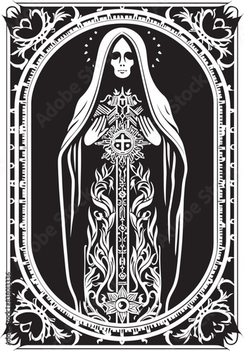 Robe Vector Art of Santa Muerte Crystal Graphic Design of Santa Muerte