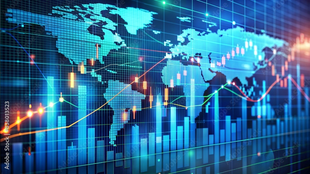 financial graph of stock market chart showing forex investment business concept with internet technology financial graph of stock market chart showing forex investment business concept with internet technology