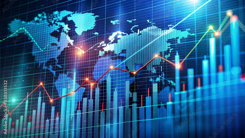 financial graph of stock market chart showing forex investment business concept with internet technology financial graph of stock market chart showing forex investment business concept with internet technology