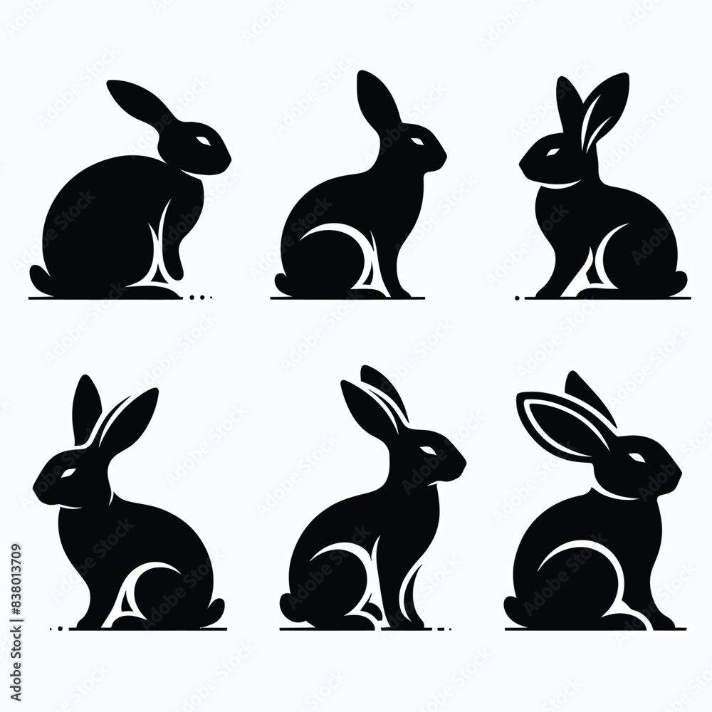 Fototapeta premium Rabbit Line Art Drawing vector illustration design