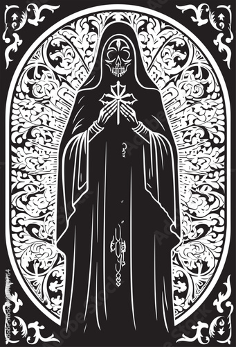 Folk Art Santa Muerte Spiritual Vector Santa Muerte