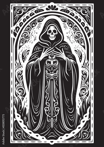 Spiritual Vector Santa Muerte Sunset Graphic Santa Muerte