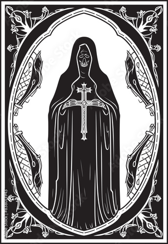 Fortune Teller Santa Muerte Snake Graphic Santa Muerte