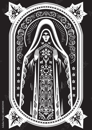 Crowned Skeleton Santa Muerte Praying Design Santa Muerte