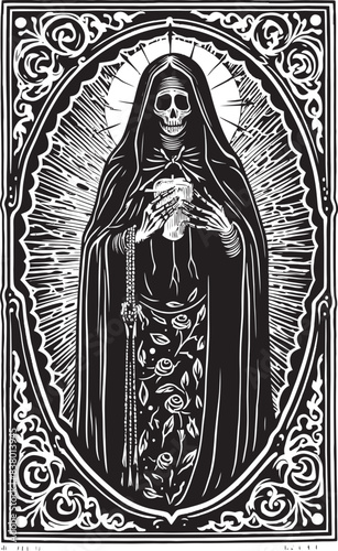 Holy Cross Santa Muerte Tattoo Flash Santa Muerte