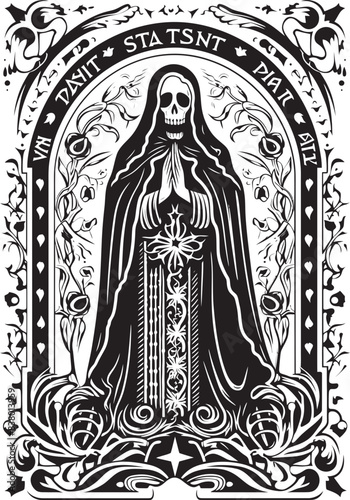 Praying Design Santa Muerte Dagger Vector Santa Muerte