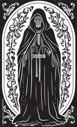 Skull Design Santa Muerte Winged Vector Santa Muerte