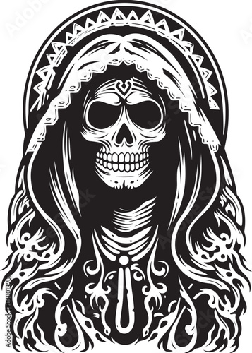 Crystal Graphic Santa Muerte Dagger Icon Santa Muerte