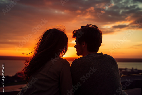 AI generated image of sweet couple enjoy together concept passion and love