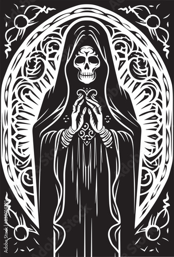 Santa Muerte Death Mask Icon Santa Muerte Sacred Geometry Design