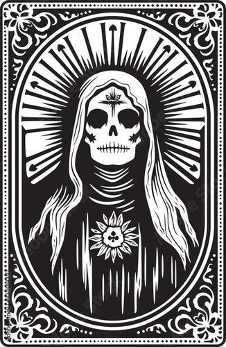 Santa Muerte Love Graphic Santa Muerte Skeleton Icon