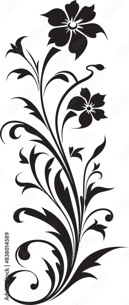 Fototapeta premium Victorian Era Icon Divider Line Element Retro Floral Design Frame
